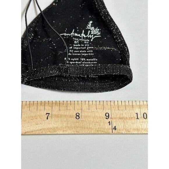 Free People Intimately Simply Sweet Bra Metallic Seamless Strappy Black XS/S - Picture 3 of 4